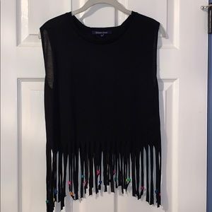 NWOT Ocean Drive festive beaded tank top